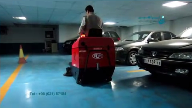 نظافت پارکینگ خودرو با سوییپر سرنشین دار  - Parking Cleaning with ride on Sweeper 